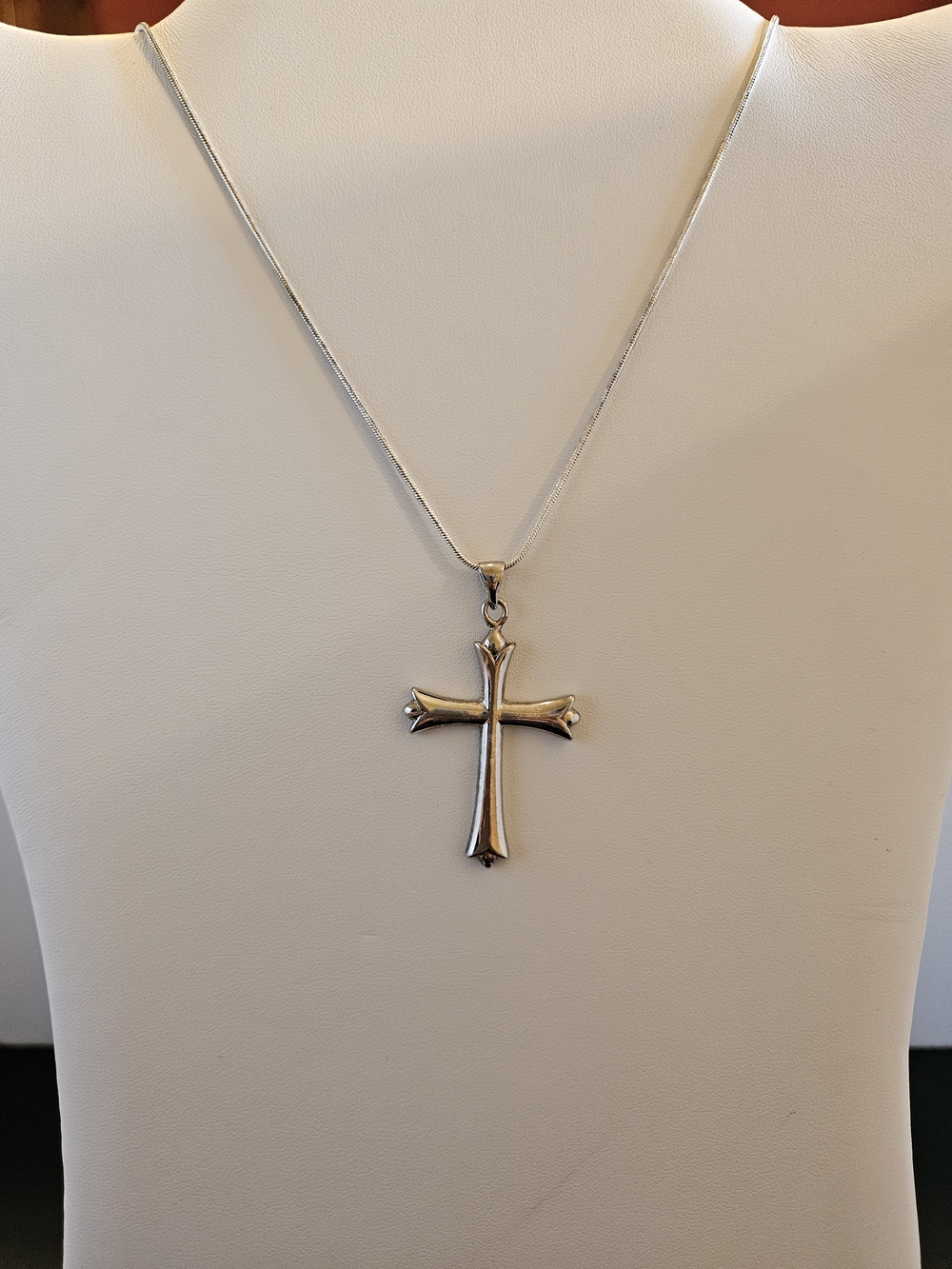 Sterling Silver Cross Pendant Necklace - Silver
